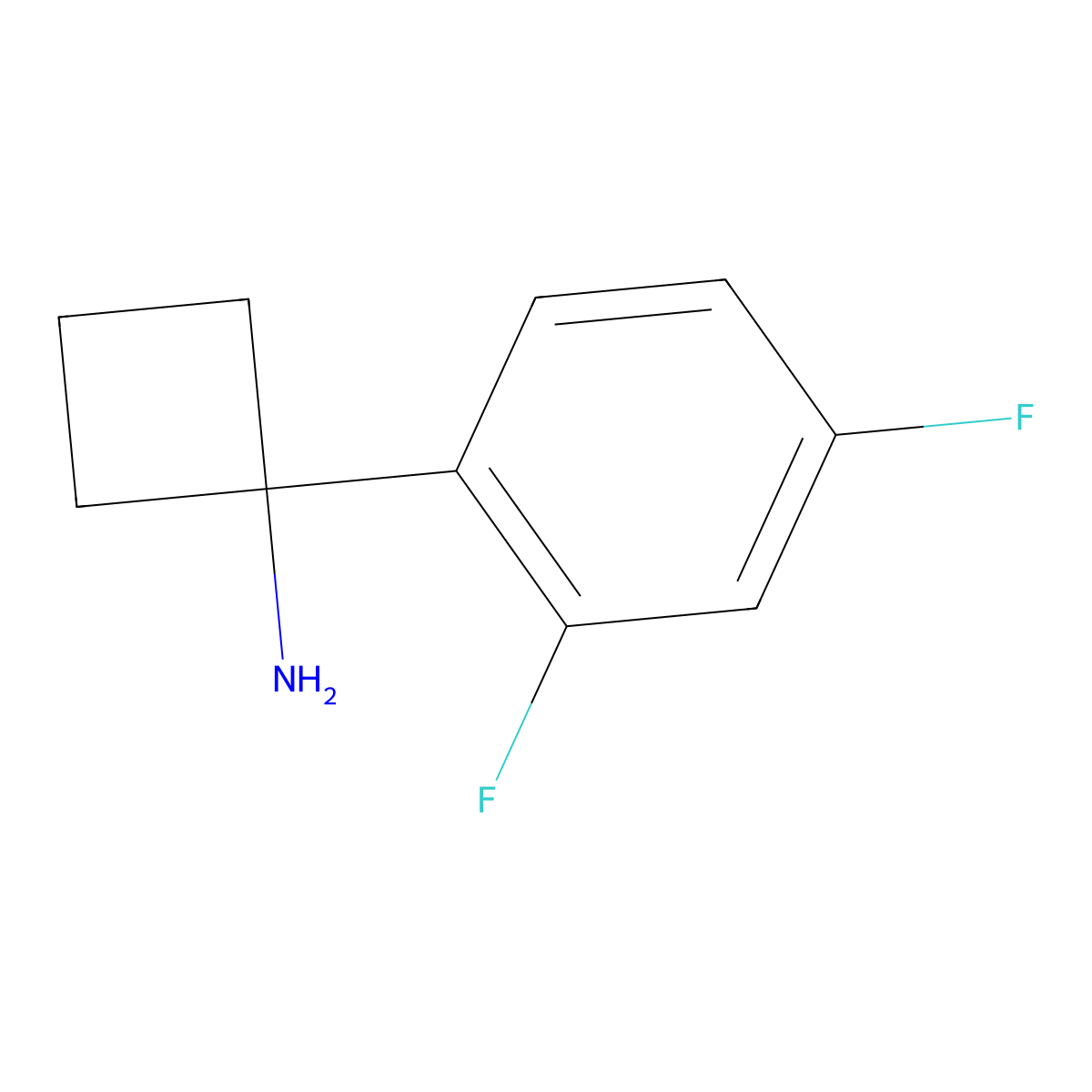 1-(2,4-Difluorophenyl)cyclobutan-1-amine molecular structure, CAS 1314743-62-8