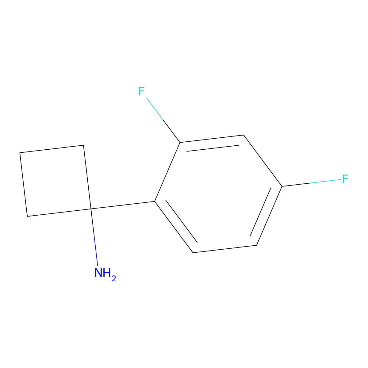 1-(2,4-Difluorophenyl)cyclobutan-1-amine molecular structure, CAS 1314743-62-8