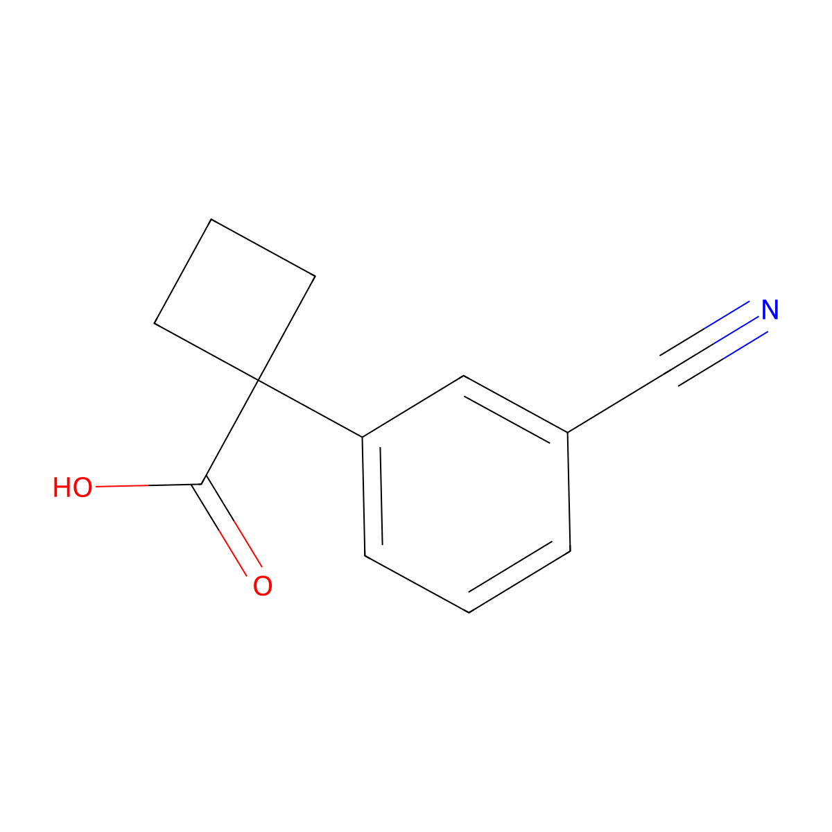 1-(3-Cyanophenyl)cyclobutane-1-carboxylic acid molecular structure, CAS 1314744-75-6