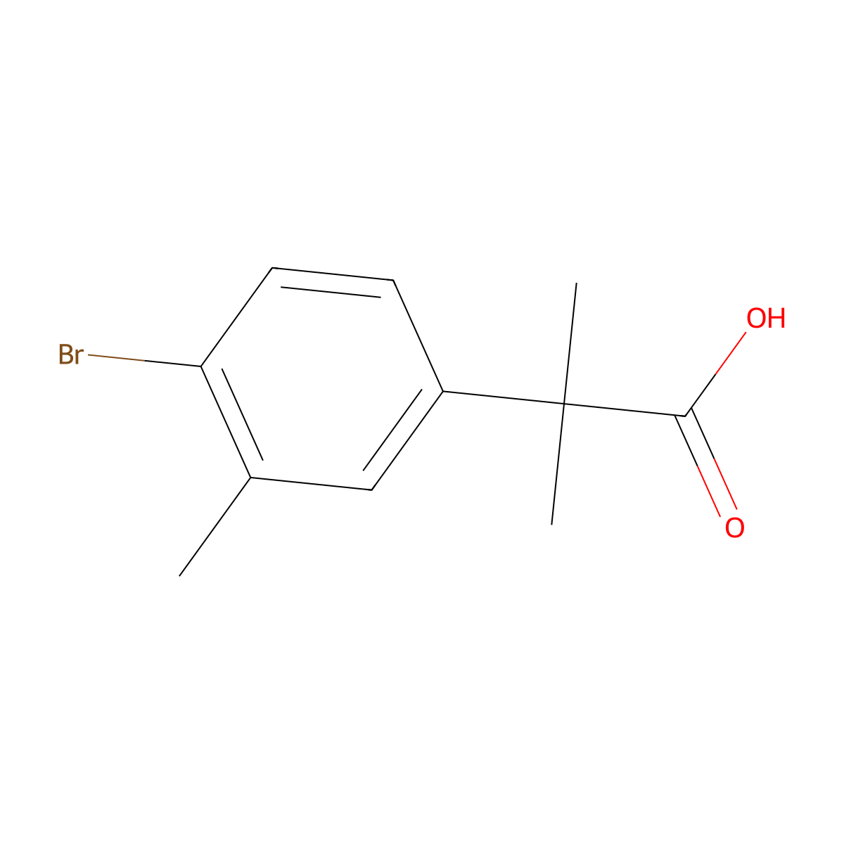 2-(4-Bromo-3-methylphenyl)-2-methylpropanoic acid molecular structure, CAS 1314745-40-8