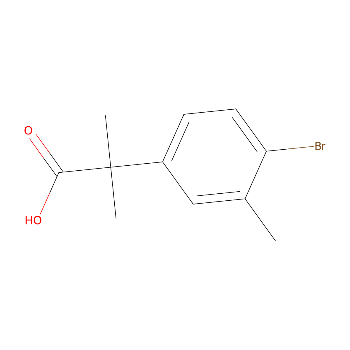 2-(4-Bromo-3-methylphenyl)-2-methylpropanoic acid molecular structure, CAS 1314745-40-8