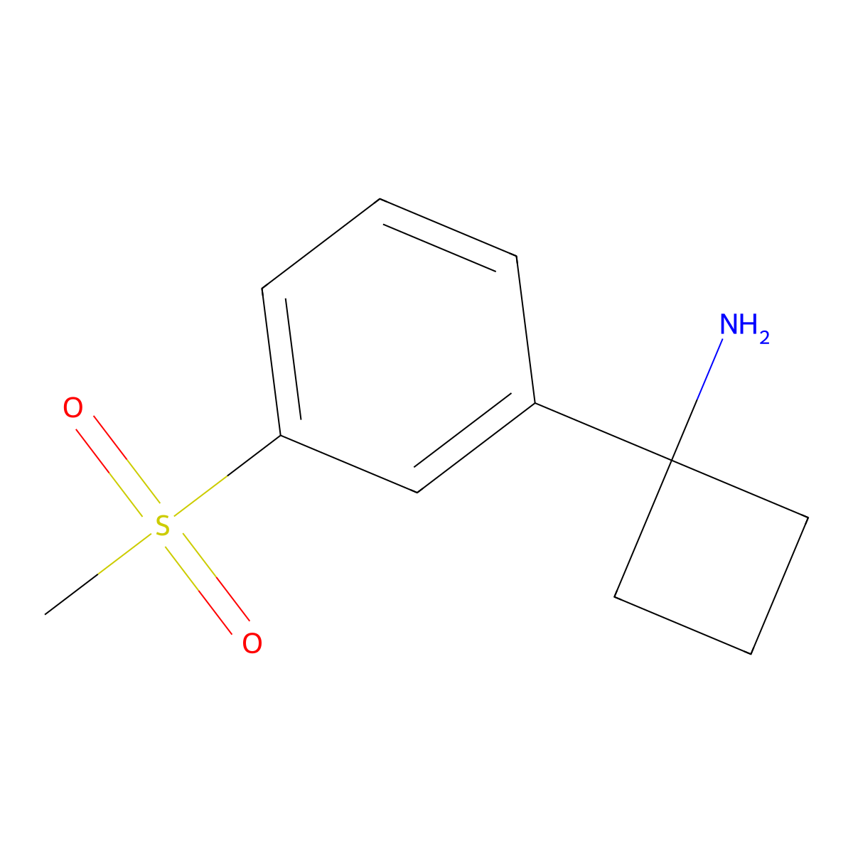 1-[3-(Methylsulfonyl)phenyl]cyclobutylamine molecular structure, CAS 1314745-81-7