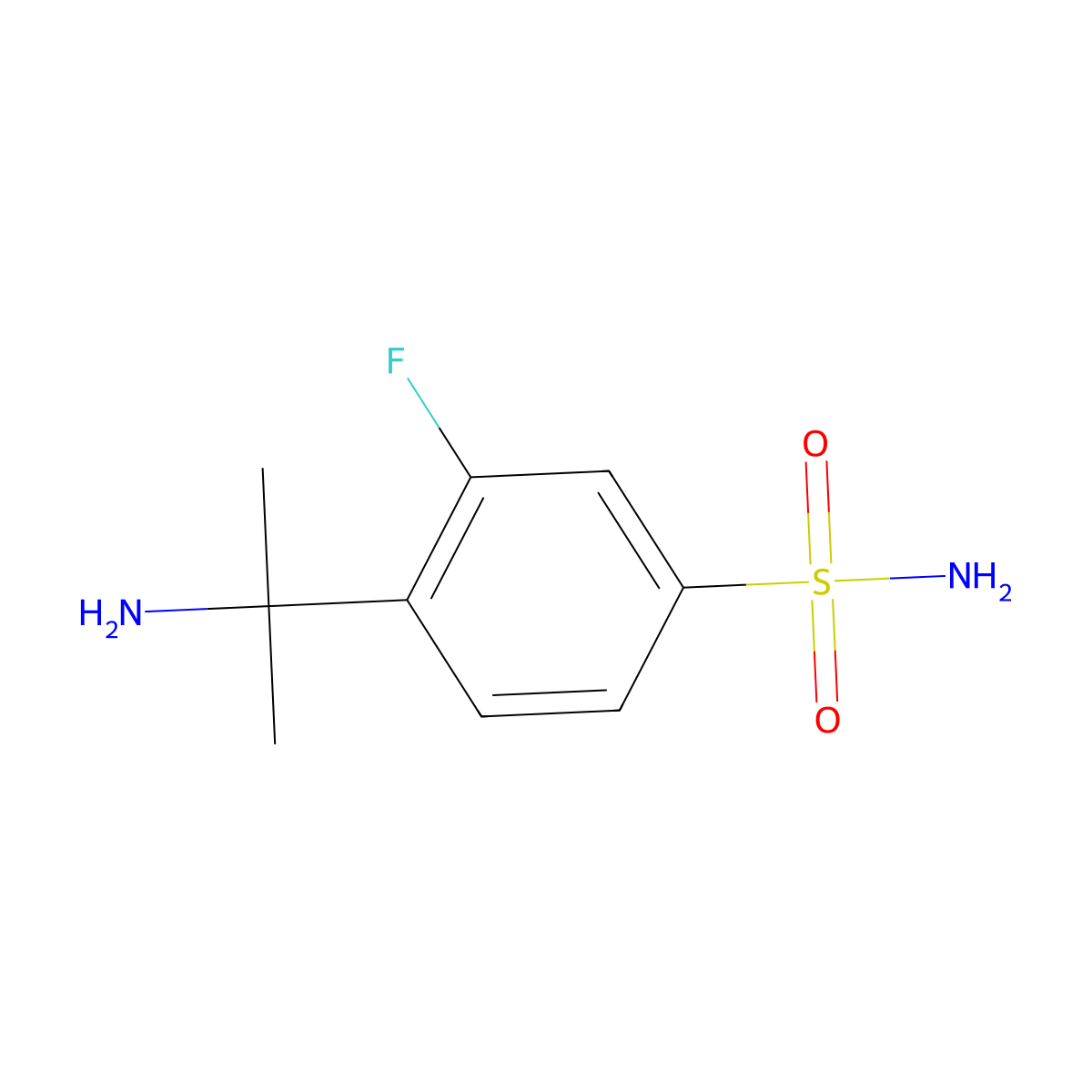 4-(2-Aminopropan-2-YL)-3-fluorobenzene-1-sulfonamide molecular structure, CAS 1314745-93-1