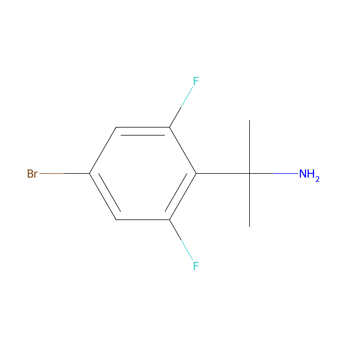 2-(4-Bromo-2,6-difluorophenyl)propan-2-amine molecular structure, CAS 1314749-46-6