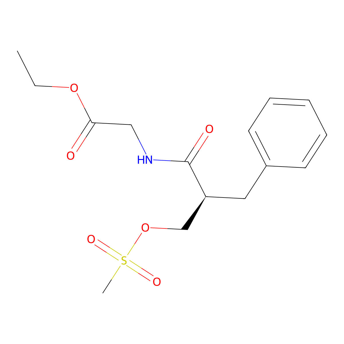 (S)-Ethyl 2-(2-benzyl-3-((methylsulfonyl)oxy)propanamido)acetate molecular structure, CAS 1314751-85-3