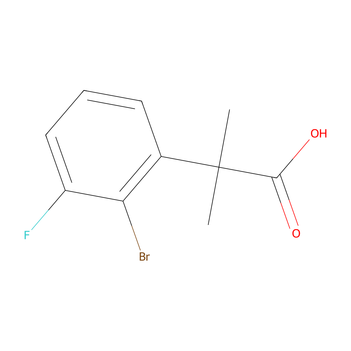 2-(2-Bromo-3-fluorophenyl)-2-methylpropanoic acid molecular structure, CAS 1314754-00-1