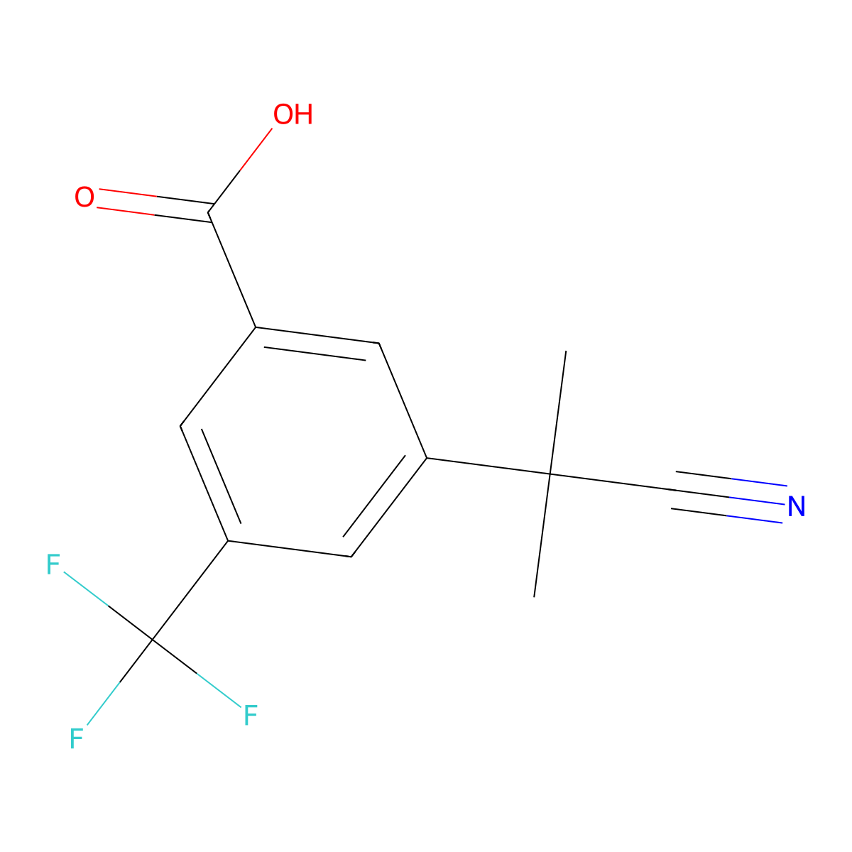 3-(1-Cyano-1-methylethyl)-5-(trifluoromethyl)benzoic acid molecular structure, CAS 1314756-15-4