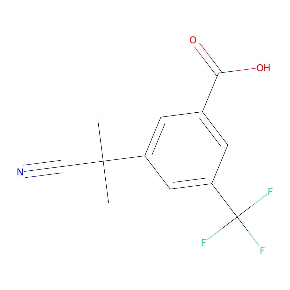 3-(1-Cyano-1-methylethyl)-5-(trifluoromethyl)benzoic acid molecular structure, CAS 1314756-15-4