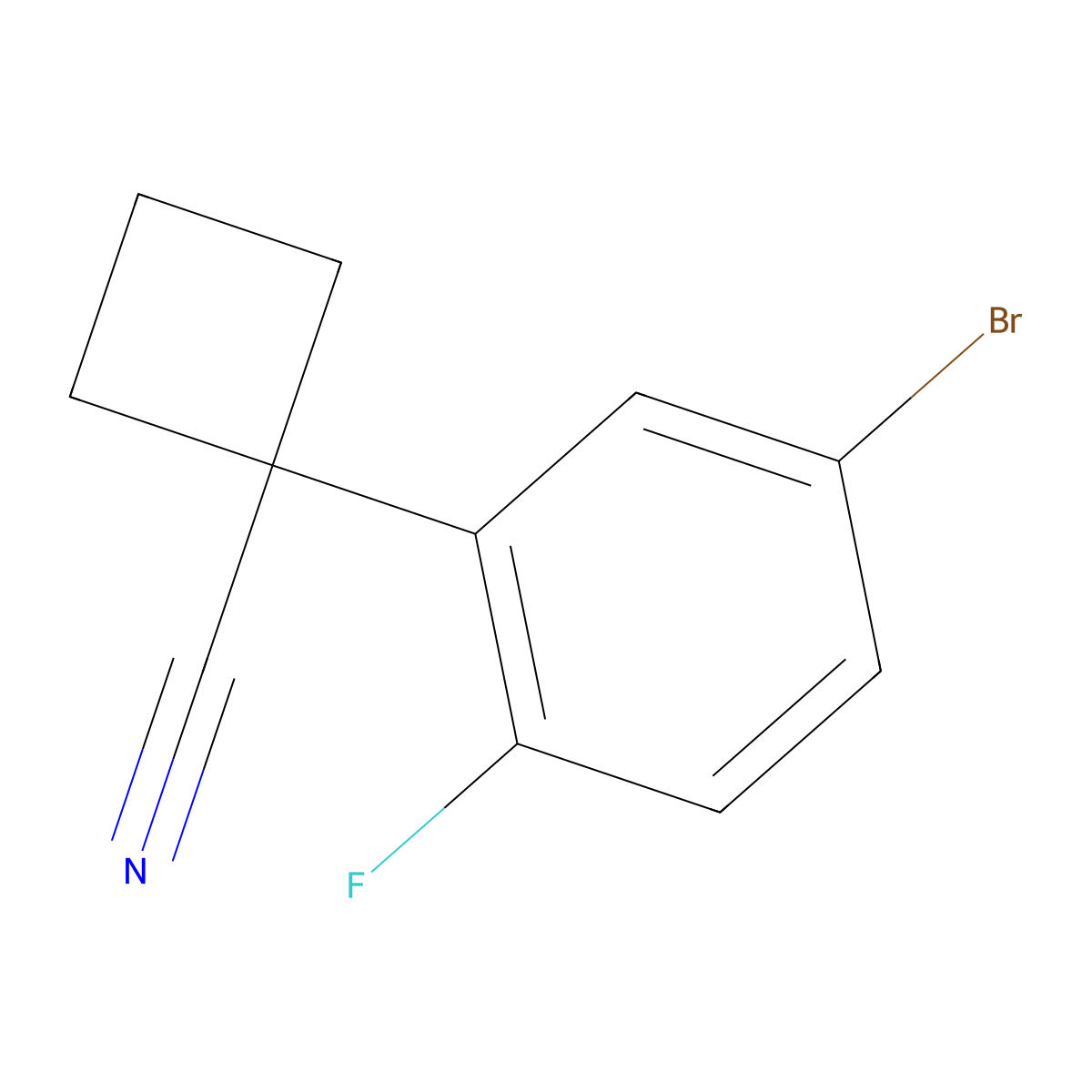 1-(5-Bromo-2-fluorophenyl)cyclobutanecarbonitrile molecular structure, CAS 1314756-43-8