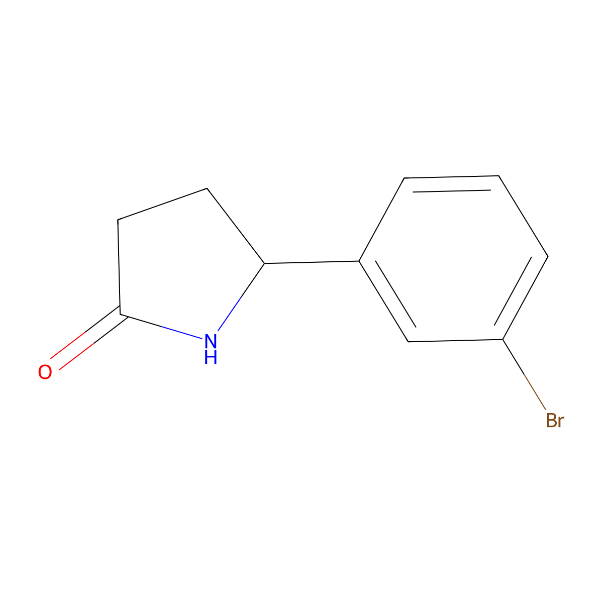 5-(3-Bromophenyl)pyrrolidin-2-one molecular structure, CAS 1314757-72-6