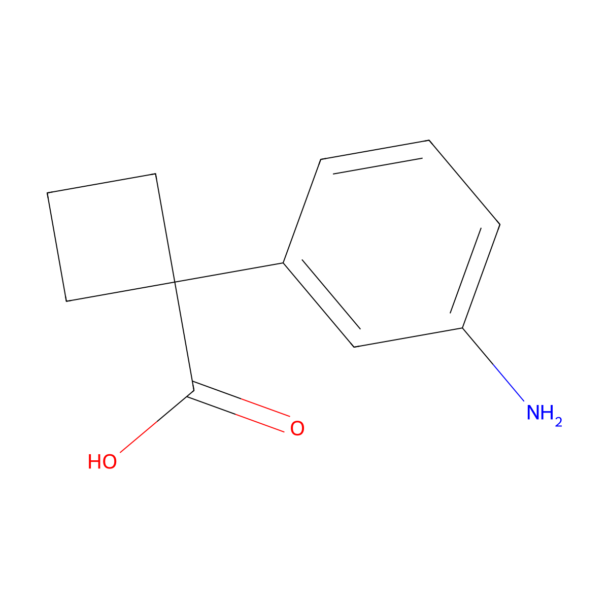 1-(3-Aminophenyl)cyclobutane-1-carboxylic acid molecular structure, CAS 1314759-04-0