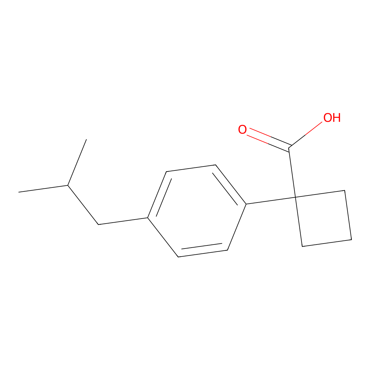 1-[4-(2-Methylpropyl)phenyl]cyclobutane-1-carboxylic acid molecular structure, CAS 1314759-31-3