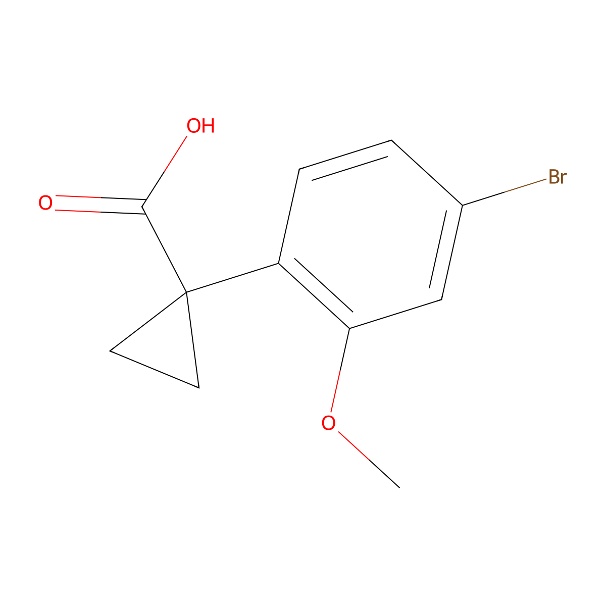 1-(4-Bromo-2-methoxyphenyl)cyclopropane-1-carboxylicacid molecular structure, CAS 1314759-46-0