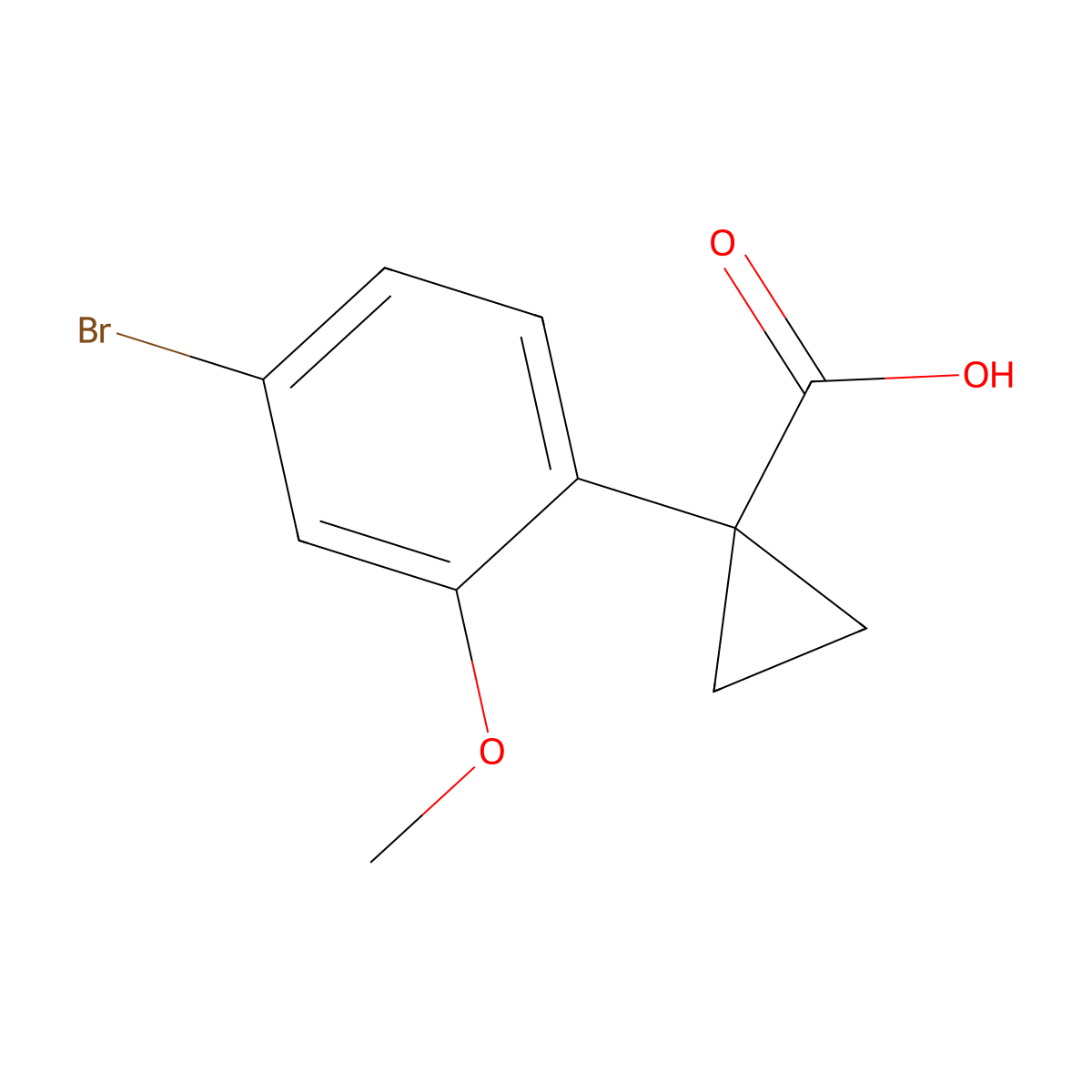 1-(4-Bromo-2-methoxyphenyl)cyclopropane-1-carboxylicacid molecular structure, CAS 1314759-46-0