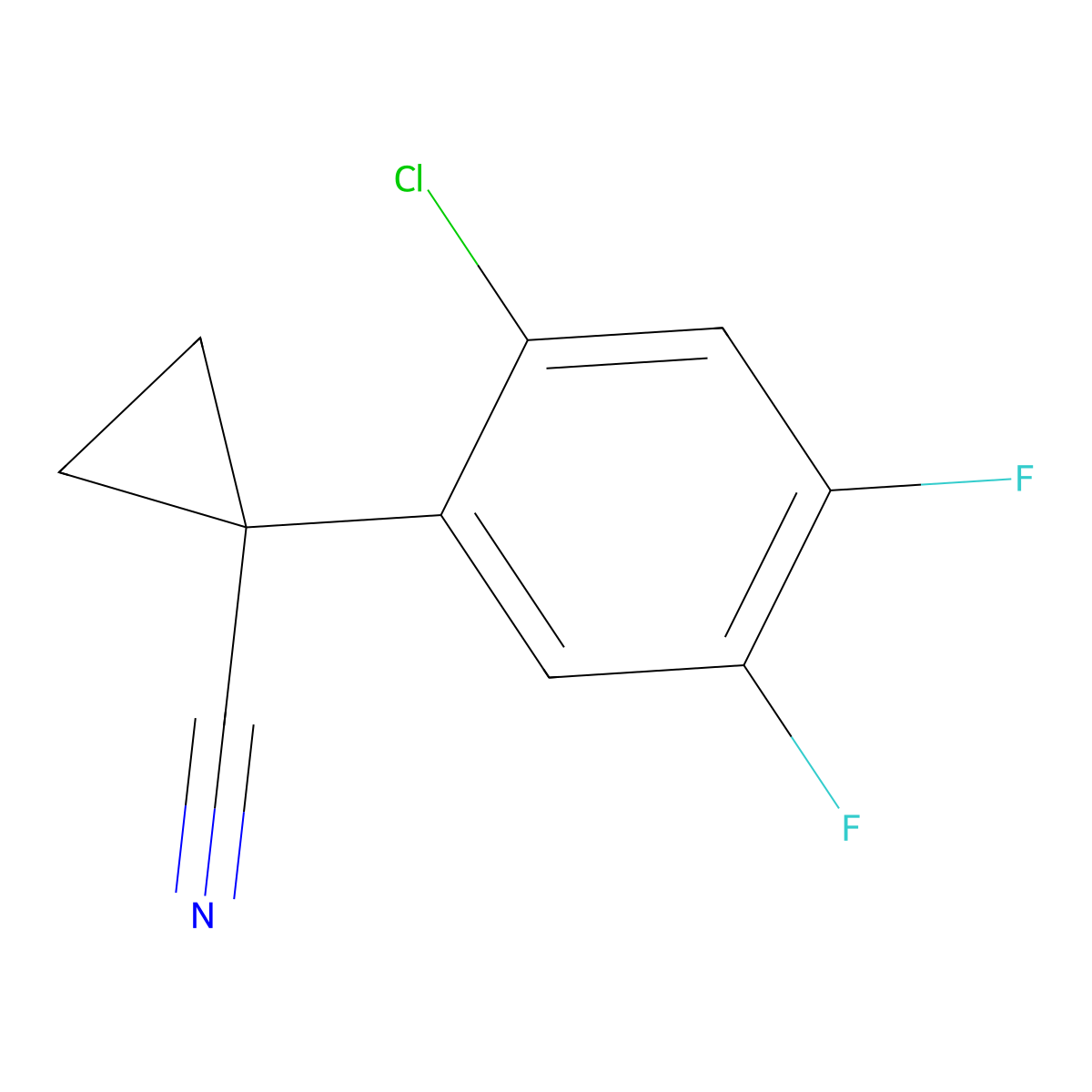 1-(2-Chloro-4,5-difluorophenyl)cyclopropane-1-carbonitrile molecular structure, CAS 1314759-50-6