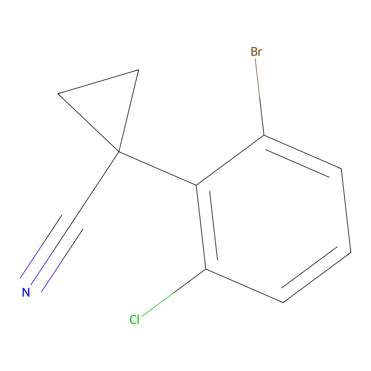 1-(2-Bromo-6-chlorophenyl)cyclopropane-1-carbonitrile molecular structure, CAS 1314759-59-5