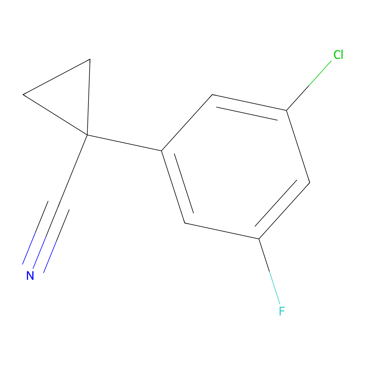1-(3-Chloro-5-fluorophenyl)cyclopropane-1-carbonitrile molecular structure, CAS 1314759-91-5