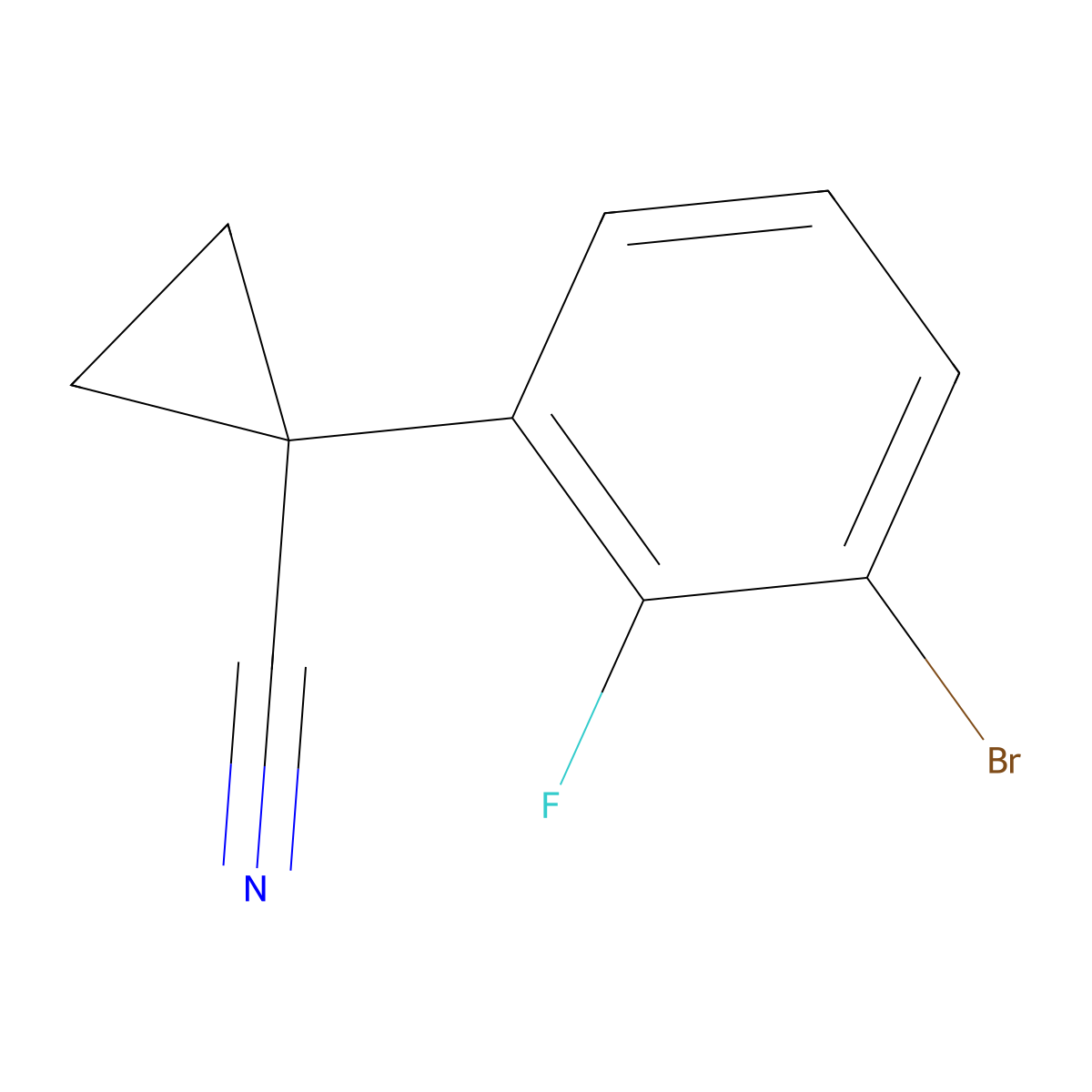 1-(3-Bromo-2-fluorophenyl)cyclopropane-1-carbonitrile molecular structure, CAS 1314760-03-6