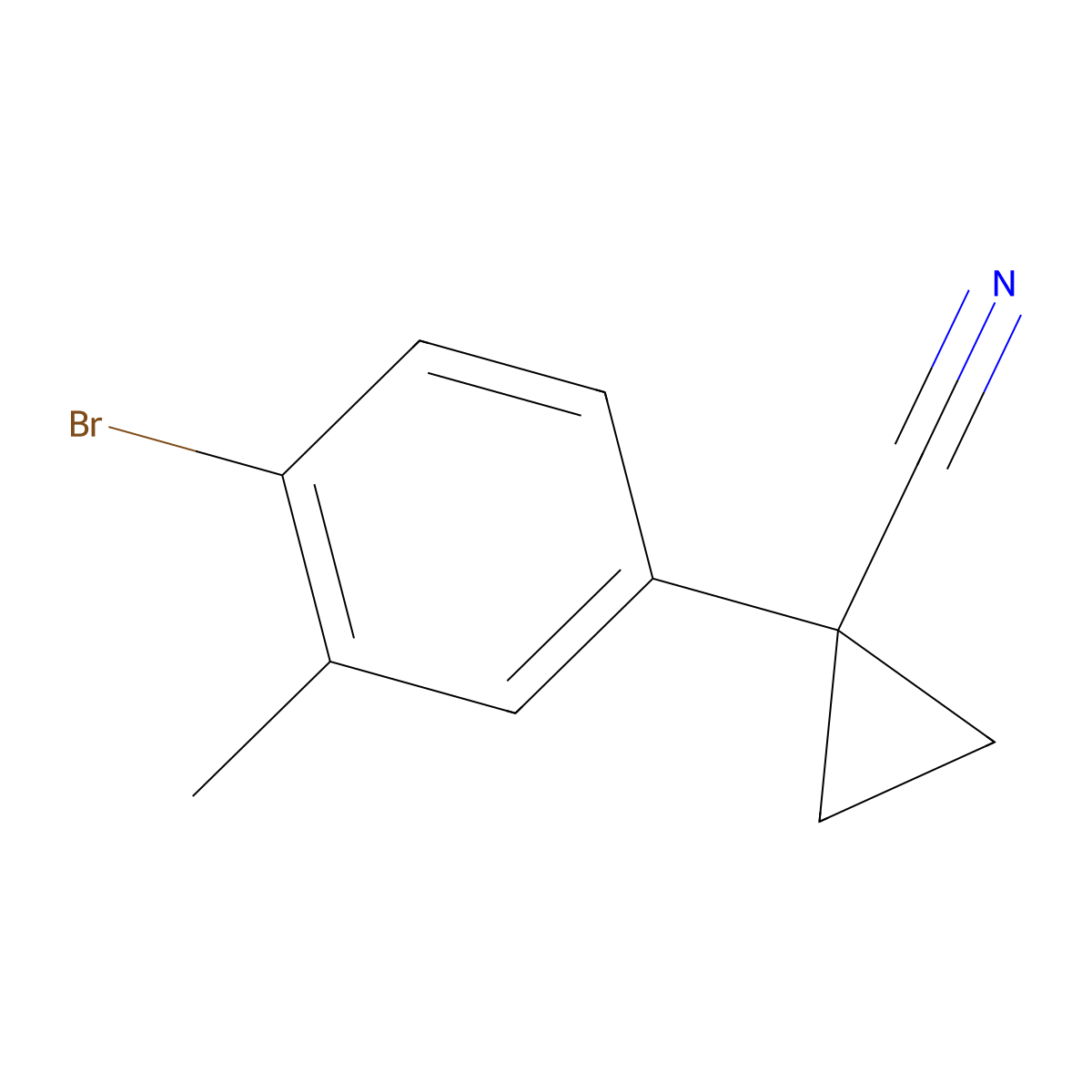 1-(4-Bromo-3-methylphenyl)cyclopropane-1-carbonitrile molecular structure, CAS 1314760-71-8