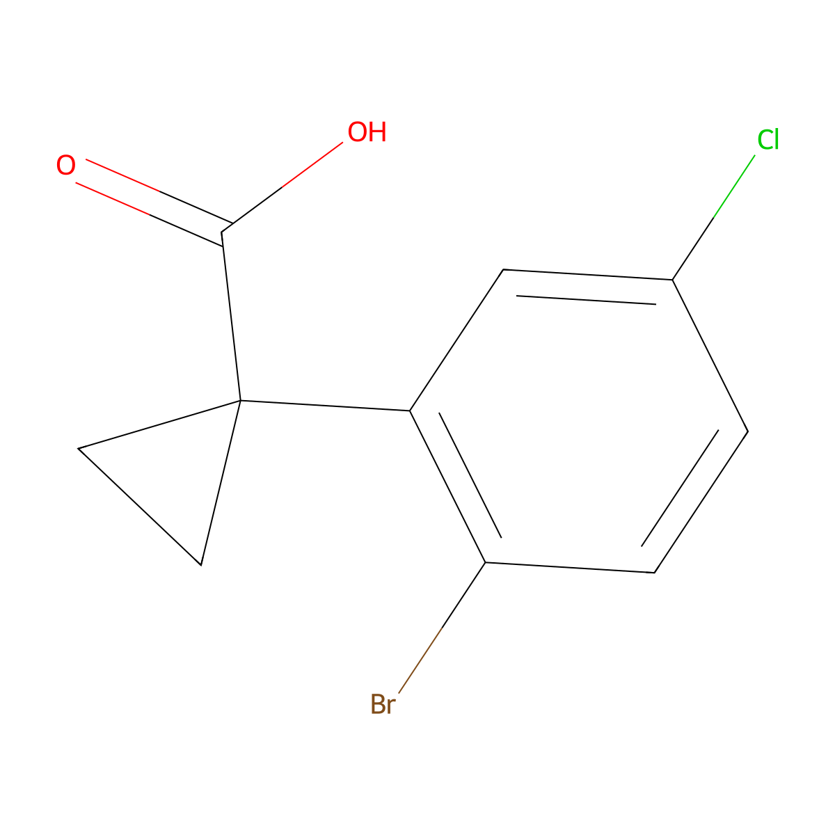 1-(2-Bromo-5-chlorophenyl)cyclopropane-1-carboxylic acid molecular structure, CAS 1314760-74-1