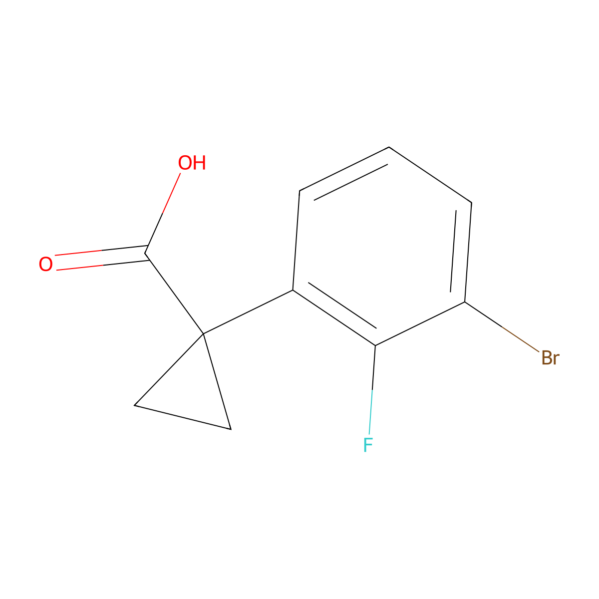 1-(3-Bromo-2-fluorophenyl)cyclopropane-1-carboxylic acid molecular structure, CAS 1314760-87-6
