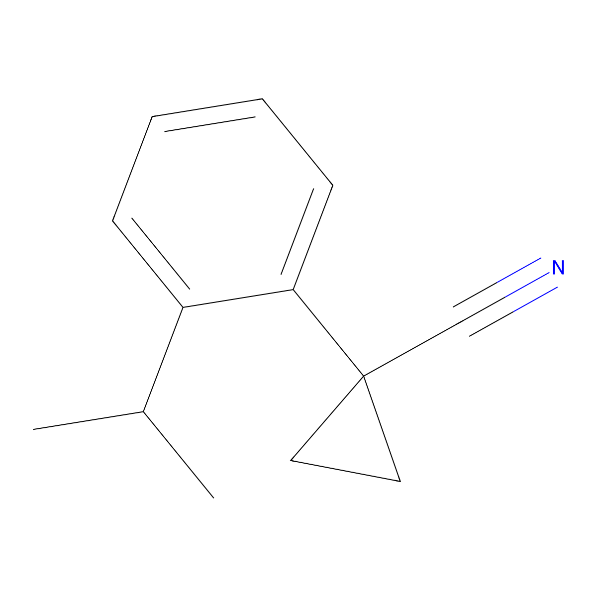 1-[2-(Propan-2-yl)phenyl]cyclopropane-1-carbonitrile molecular structure, CAS 1314760-91-2