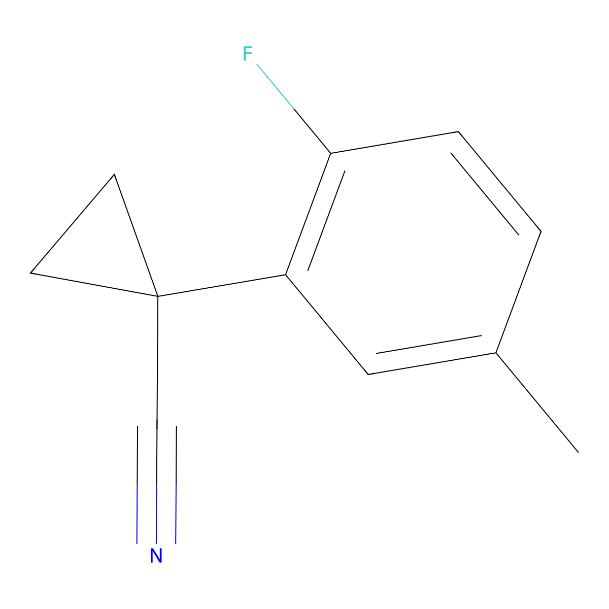1-(2-Fluoro-5-methylphenyl)cyclopropane-1-carbonitrile molecular structure, CAS 1314761-27-7