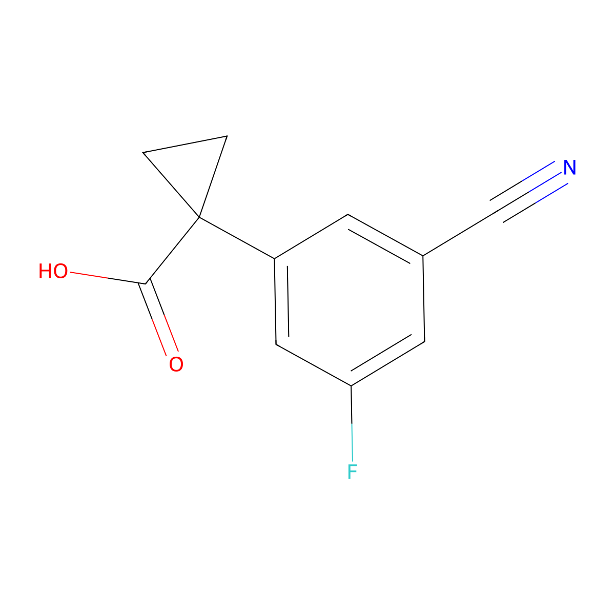 1-(3-Cyano-5-fluorophenyl)cyclopropane-1-carboxylic acid molecular structure, CAS 1314761-92-6