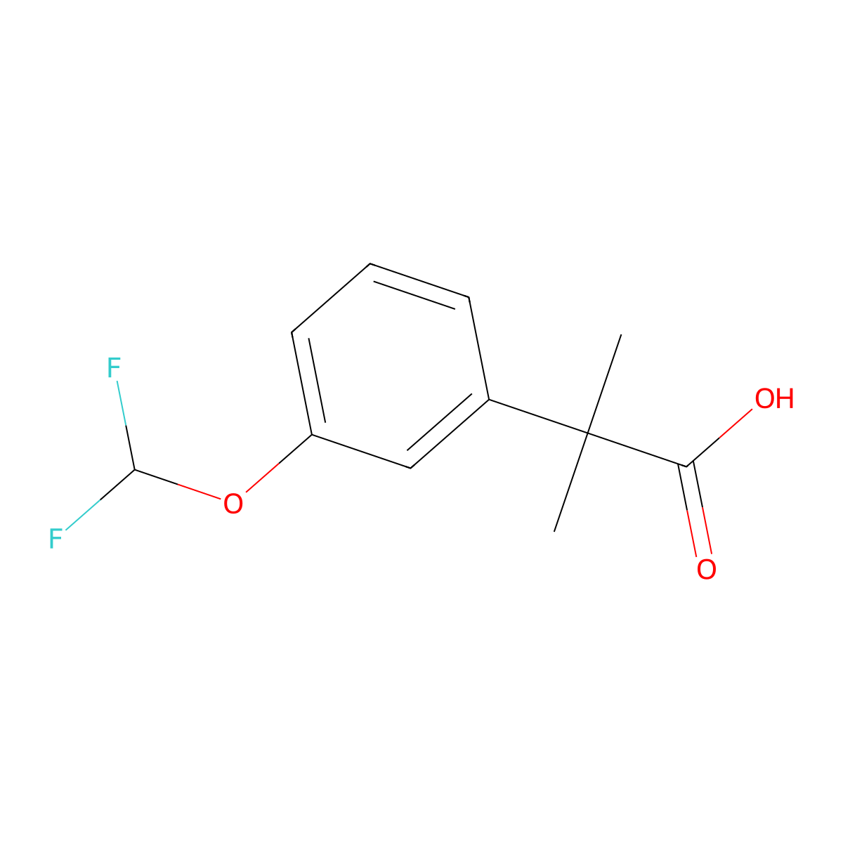 2-(3-(Difluoromethoxy)phenyl)-2-methylpropanoic acid molecular structure, CAS 1314762-15-6