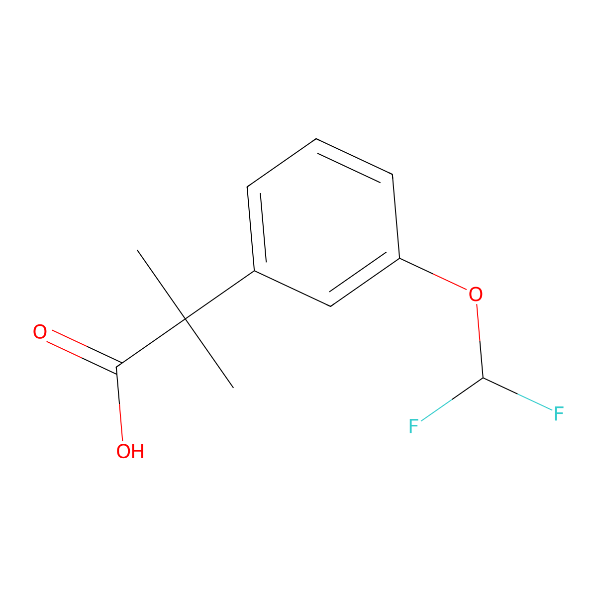 2-(3-(Difluoromethoxy)phenyl)-2-methylpropanoic acid molecular structure, CAS 1314762-15-6