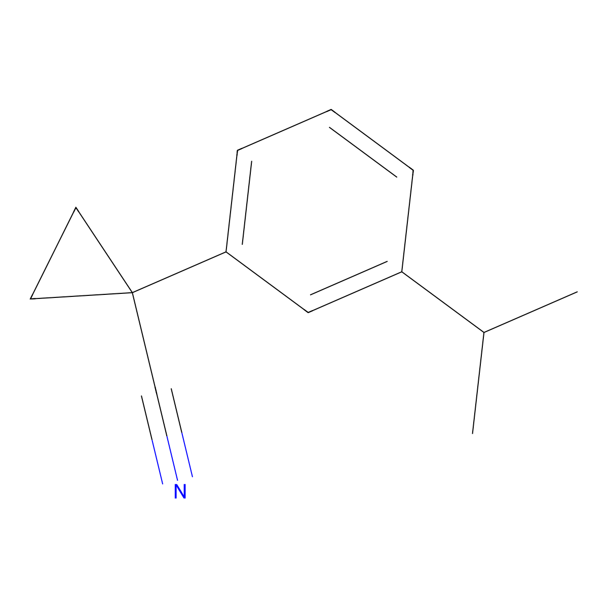 1-[3-(Propan-2-yl)phenyl]cyclopropane-1-carbonitrile molecular structure, CAS 1314762-52-1