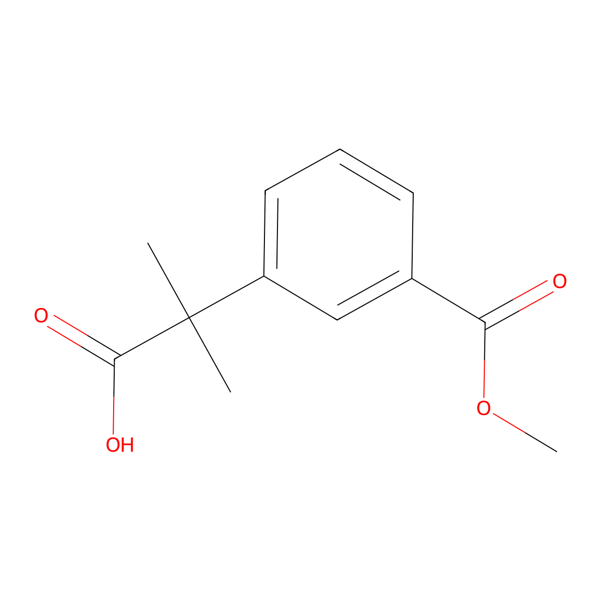 2-[3-(Methoxycarbonyl)phenyl]-2-methylpropanoic acid molecular structure, CAS 1314762-55-4