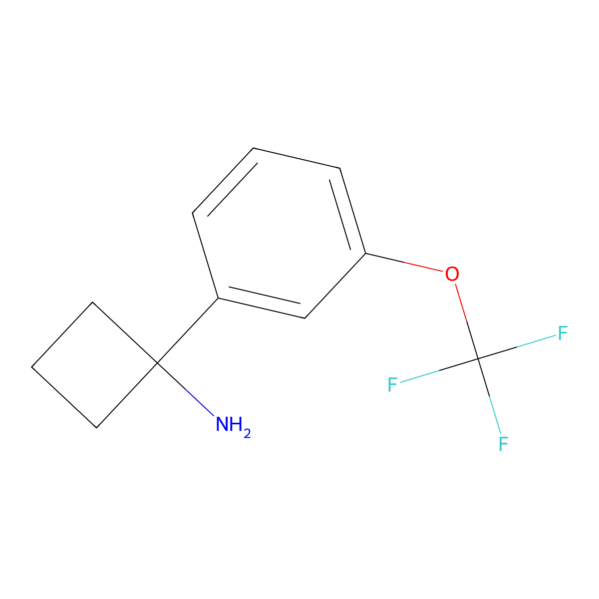 1-(3-(Trifluoromethoxy)phenyl)cyclobutan-1-amine molecular structure, CAS 1314763-21-7