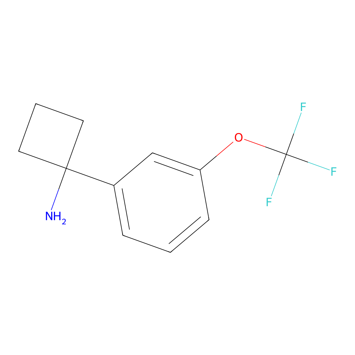 1-(3-(Trifluoromethoxy)phenyl)cyclobutan-1-amine molecular structure, CAS 1314763-21-7