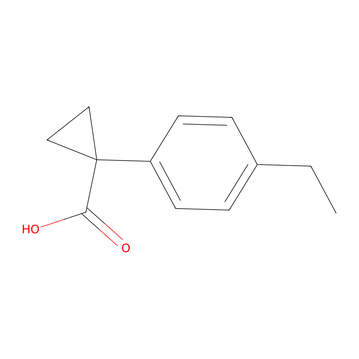 1-(4-Ethylphenyl)cyclopropane-1-carboxylic acid molecular structure, CAS 1314763-74-0