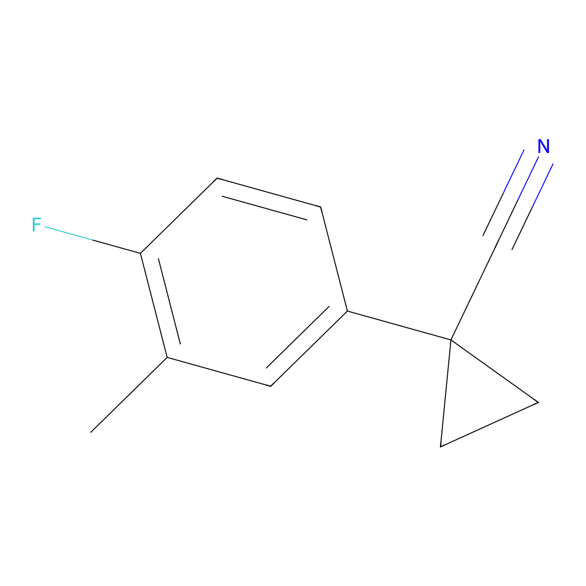 1-(4-Fluoro-3-methylphenyl)cyclopropane-1-carbonitrile molecular structure, CAS 1314763-84-2
