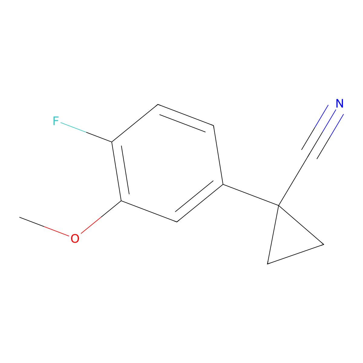 1-(4-Fluoro-3-methoxyphenyl)cyclopropane-1-carbonitrile molecular structure, CAS 1314763-89-7