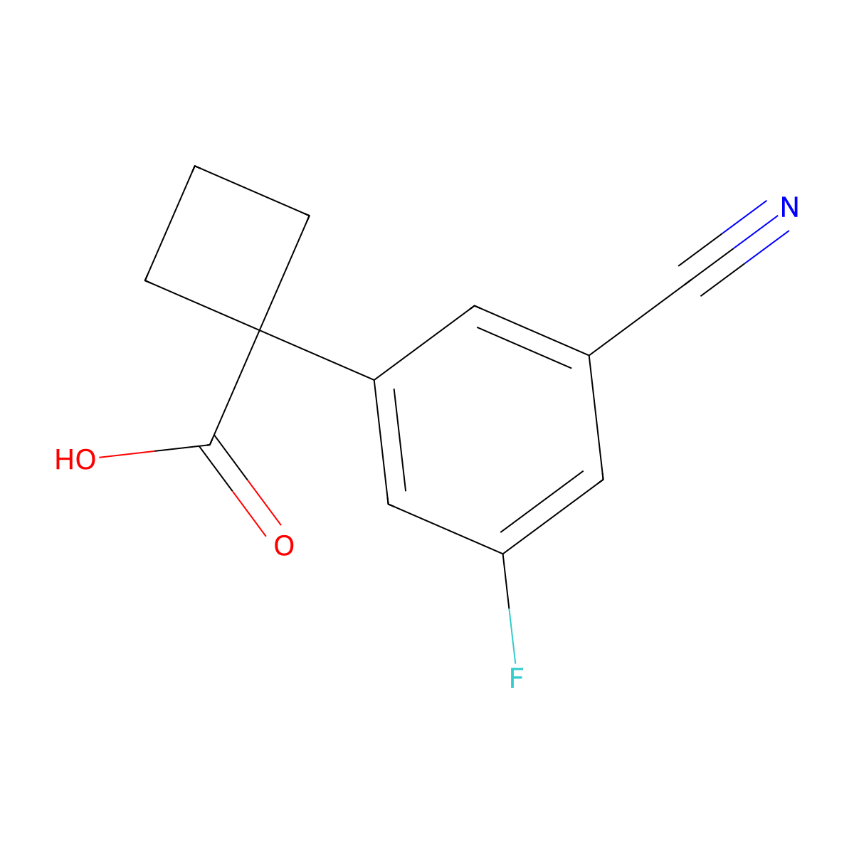 1-(3-Cyano-5-fluorophenyl)cyclobutane-1-carboxylic acid molecular structure, CAS 1314764-00-5
