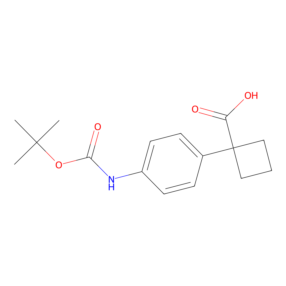 1-(4-{[(Tert-butoxy)carbonyl]amino}phenyl)cyclobutane-1-carboxylicacid molecular structure, CAS 1314764-40-3
