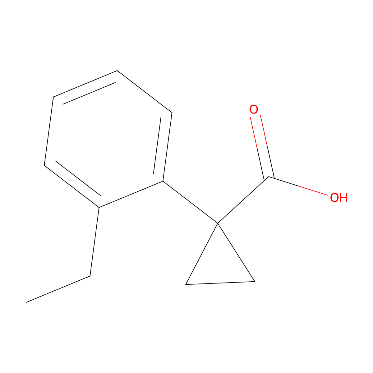 1-(2-Ethylphenyl)cyclopropane-1-carboxylic acid molecular structure, CAS 1314764-91-4