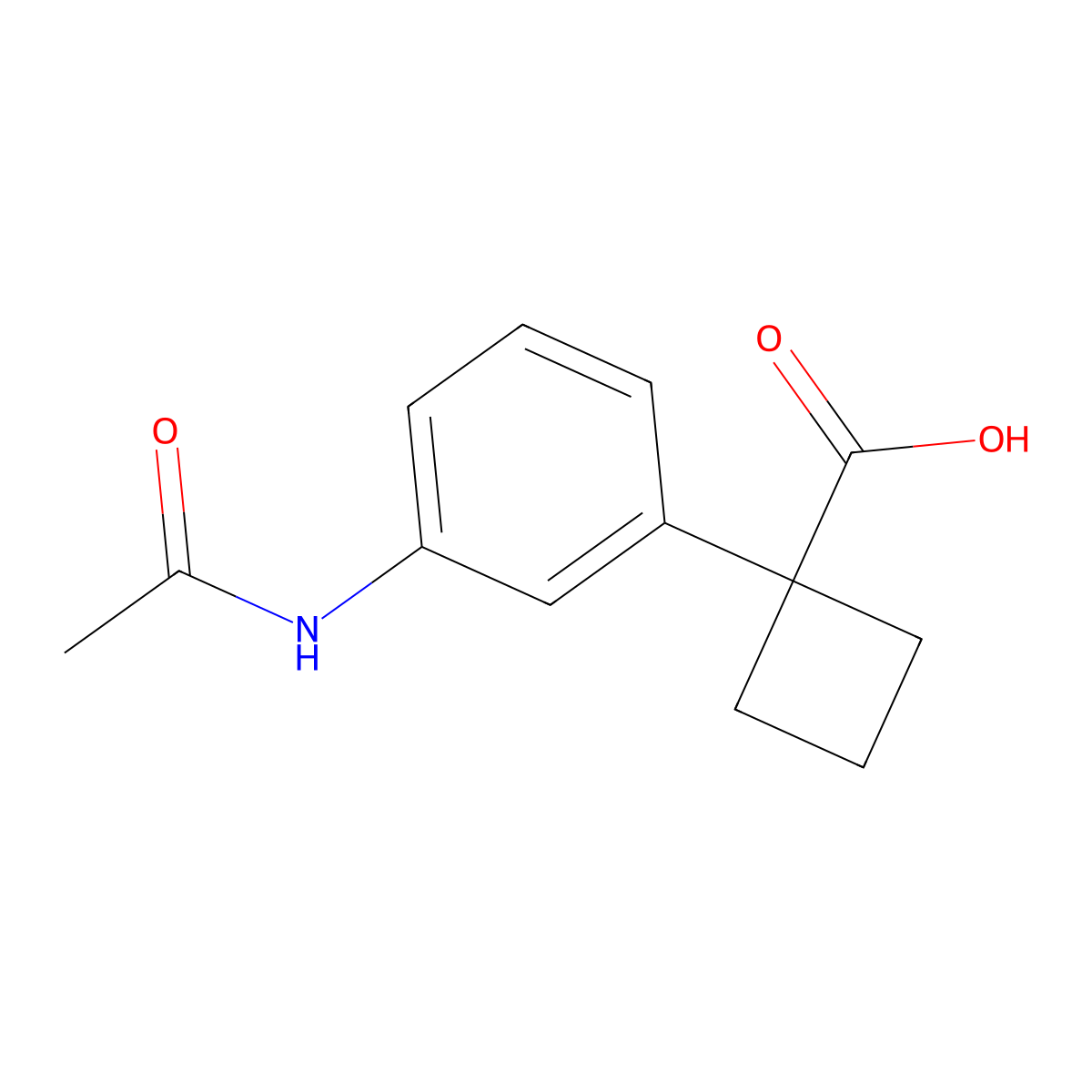 1-(3-Acetamidophenyl)cyclobutane-1-carboxylic acid molecular structure, CAS 1314765-11-1