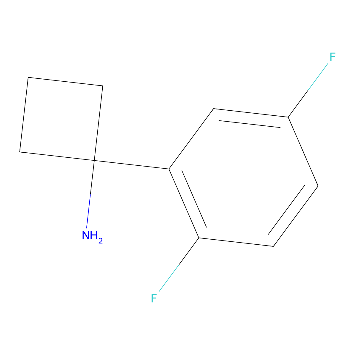 1-(2,5-Difluorophenyl)cyclobutanamine molecular structure, CAS 1314766-08-9