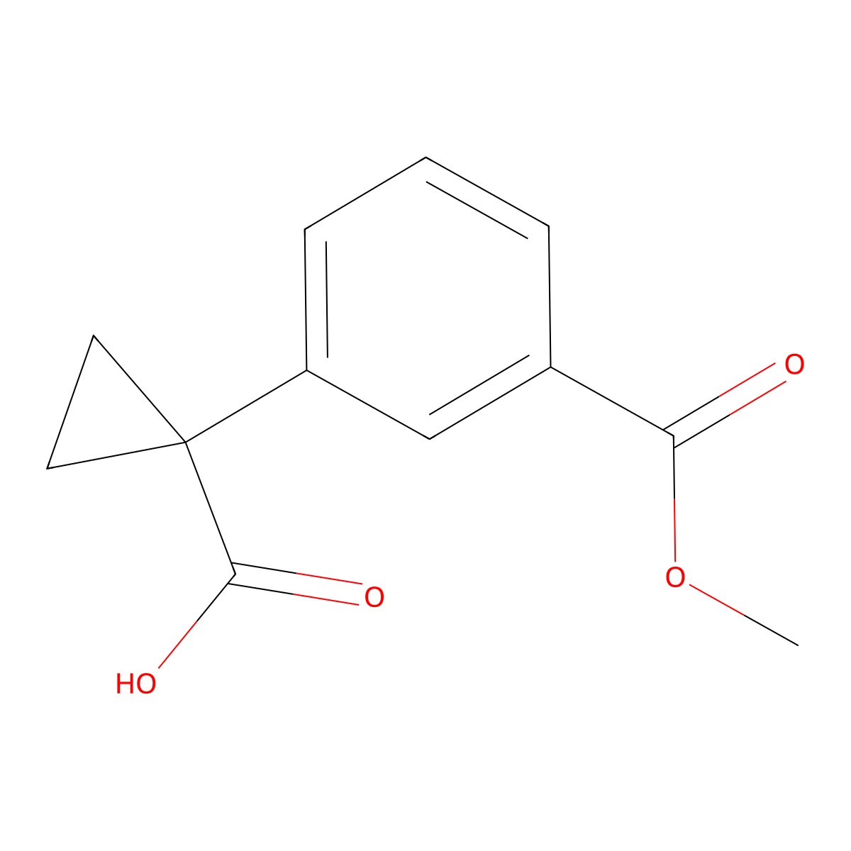 1-(3-(Methoxycarbonyl)phenyl)cyclopropane-1-carboxylic acid molecular structure, CAS 1314766-17-0