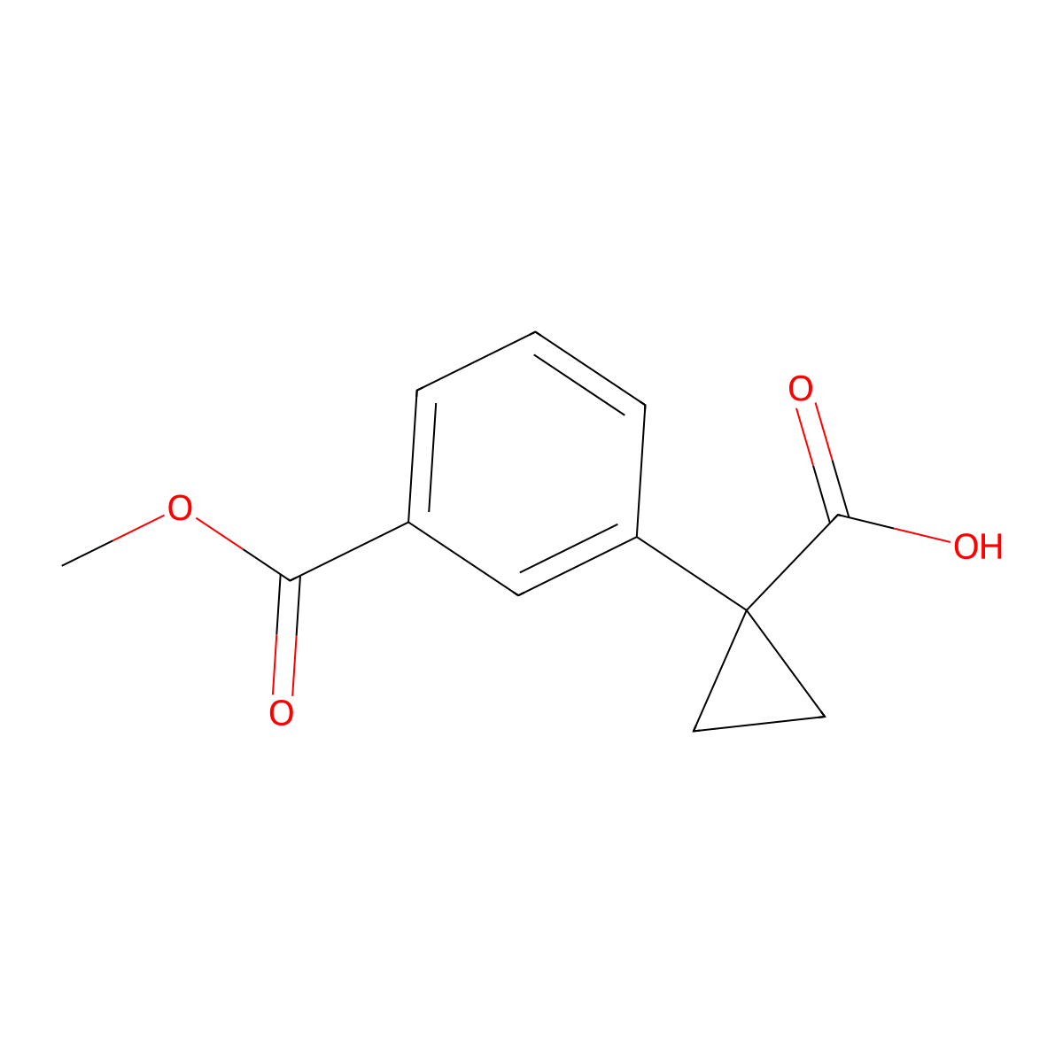 1-(3-(Methoxycarbonyl)phenyl)cyclopropane-1-carboxylic acid molecular structure, CAS 1314766-17-0
