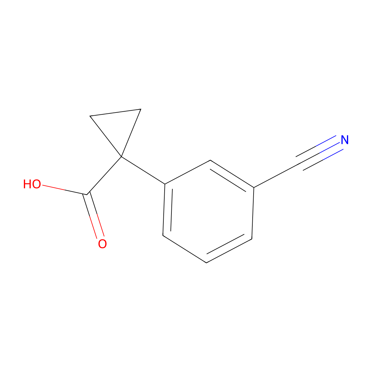 1-(3-Cyanophenyl)cyclopropane-1-carboxylic acid molecular structure, CAS 1314766-31-8