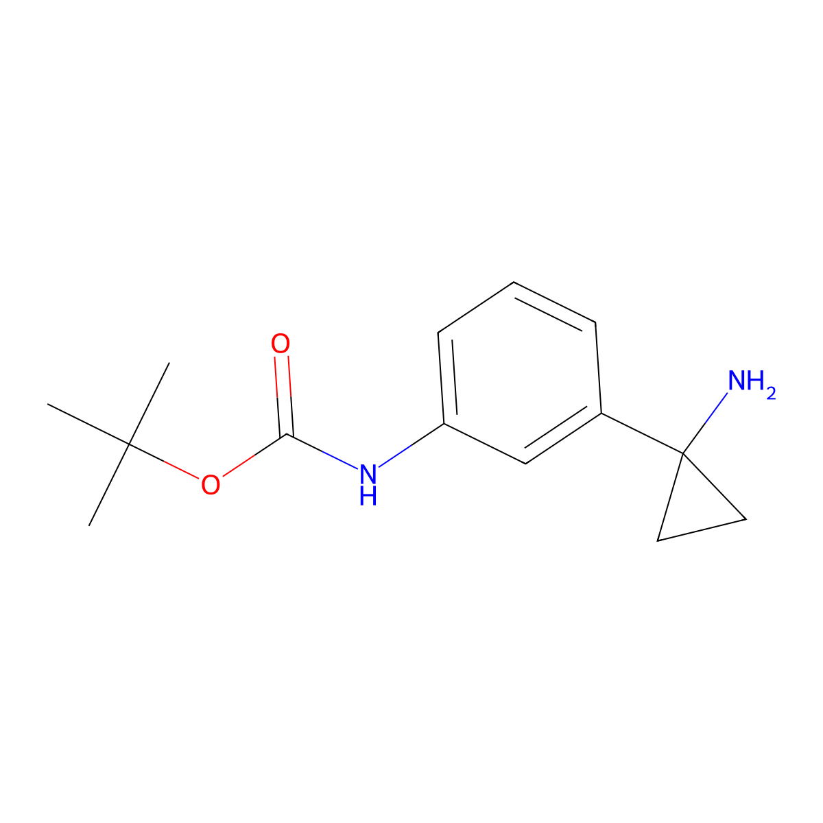 Tert-butyl N-[3-(1-aminocyclopropyl)phenyl]carbamate molecular structure, CAS 1314767-31-1