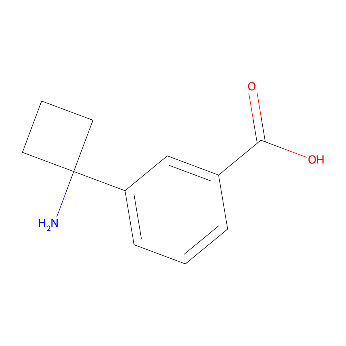 3-(1-Aminocyclobutyl)benzoic acid molecular structure, CAS 1314768-51-8