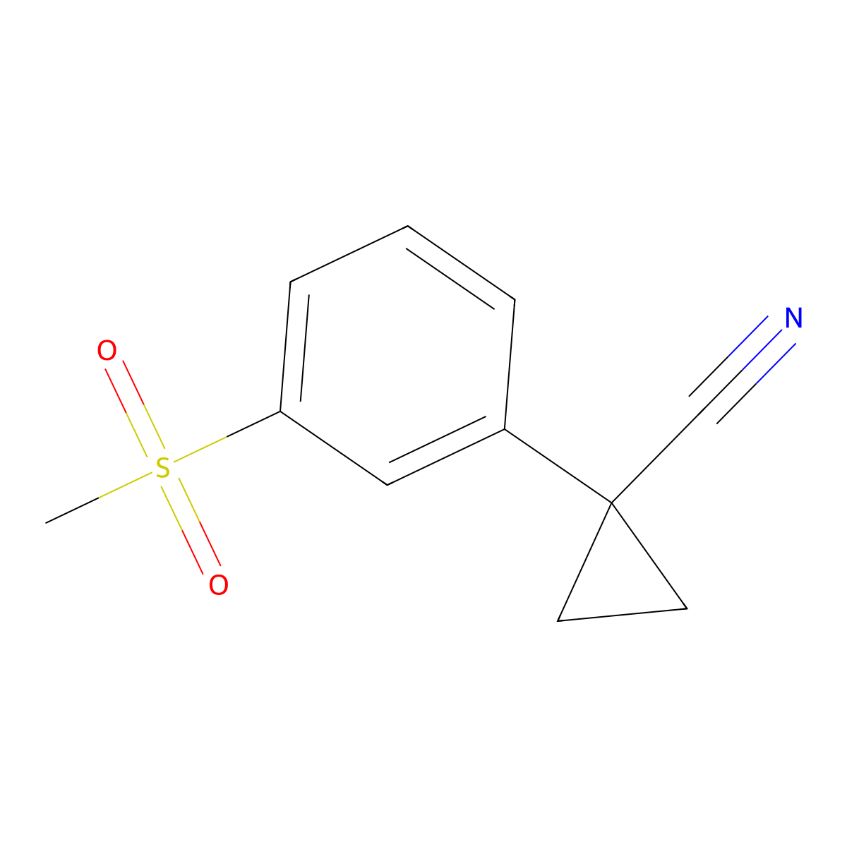 1-[3-(Methylsulfonyl)phenyl]cyclopropanecarbonitrile molecular structure, CAS 1314769-33-9