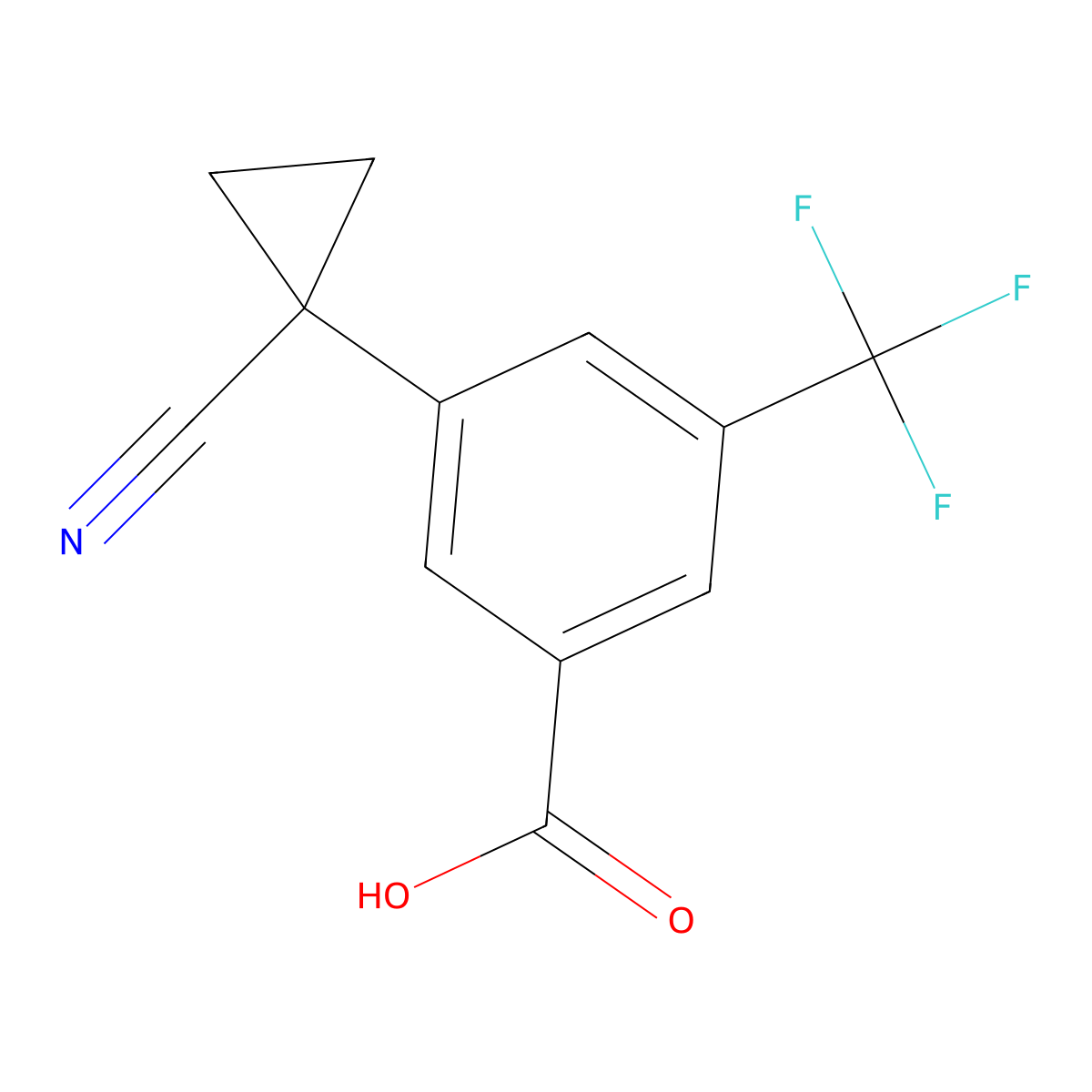 3-(1-Cyanocyclopropyl)-5-(trifluoromethyl)benzoic acid molecular structure, CAS 1314769-43-1