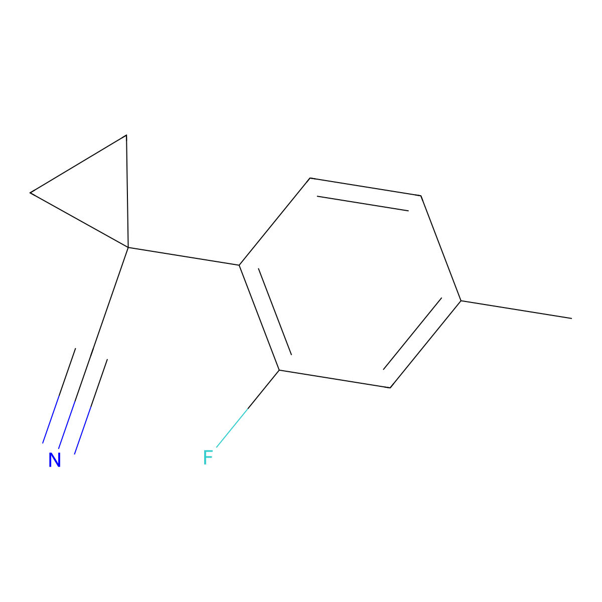 1-(2-Fluoro-4-methylphenyl)cyclopropane-1-carbonitrile molecular structure, CAS 1314770-25-6
